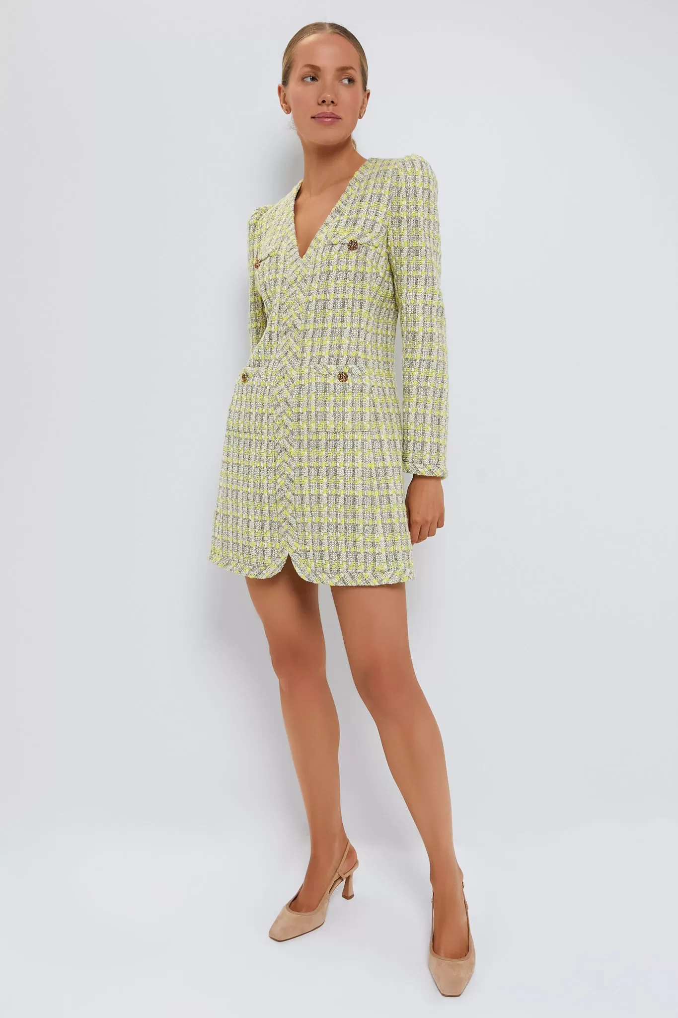 Citron Tweed Coralie Dress